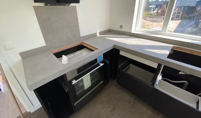 keukenblad beton look grijs